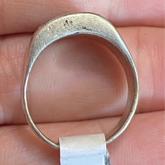 Ring Size 8.5 Turquoise Inlay Sterling Silver 925 Women Semi-Precious Stone - Picture 3 of 9